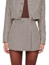 Dl1961 Andi Mini Wrap Skirt Houndstooth In Brown