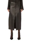 Dl1961 Women's Asra Leather Midi-skirt In Black