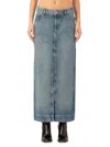 Dl1961 Asra Womens Slit Cotton Denim Skirt In Aged Mid