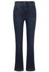 Dl1961 Women Bridget Boot: High Rise Instasculpt Crop Dark Indigo Released Jeans In Blue