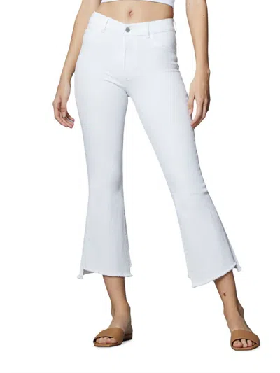 Dl1961 Women's Bridget High-rise Distressed Stretch Crop Bootcut Jeans In White