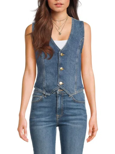 Dl1961 Women's Denim Button-front Vest In Blue