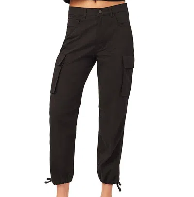 Dl1961 Women Gwen Jogger: Cargo Side Pockets Black (twill) Pants