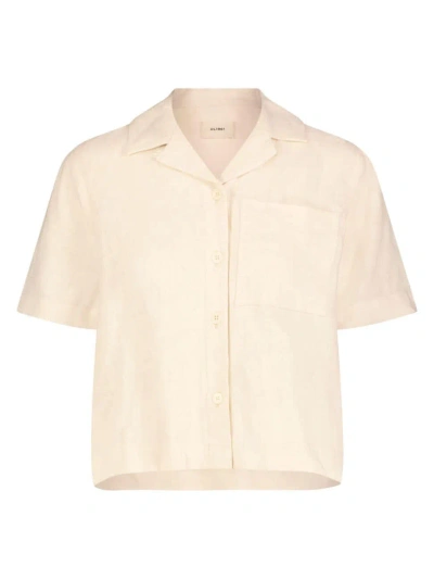 Dl1961 Women's Hampton Shirt Short Sleeve In Flax Linen