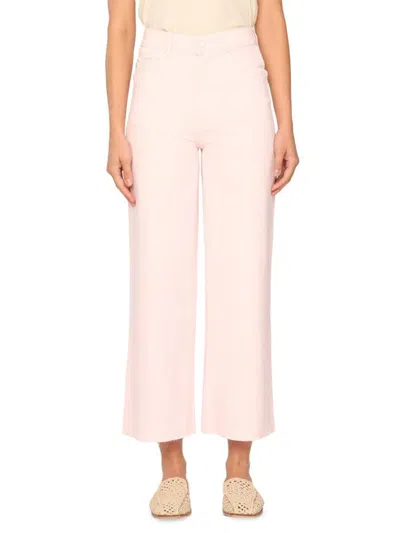 Dl1961 Women's Hepburn Wide Leg High Rise Crop Jeans In Pink