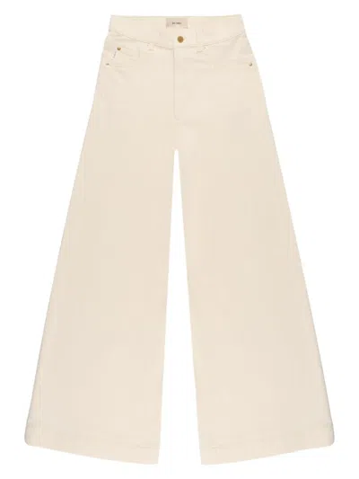 Dl1961 Women's Hepburn Wide Leg Vintage Manilla Knit Jeans In Beige