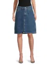 Dl1961 Women's Lexie Cotton Denim Skirt In Navy