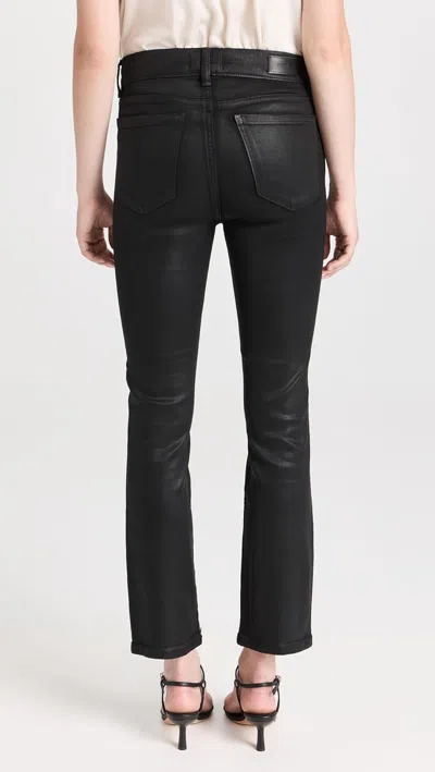 Dl1961 Women's Mara Straight: Mid Rise Instasculpt Ankle Jeans, Black Coated Pan