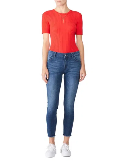 Dl1961 Women's Mid Rise Cropped Skinny Jeans In Blue