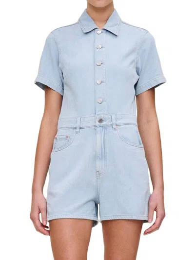 Dl1961 Women's Montauk Cotton-blend Romper In Blue