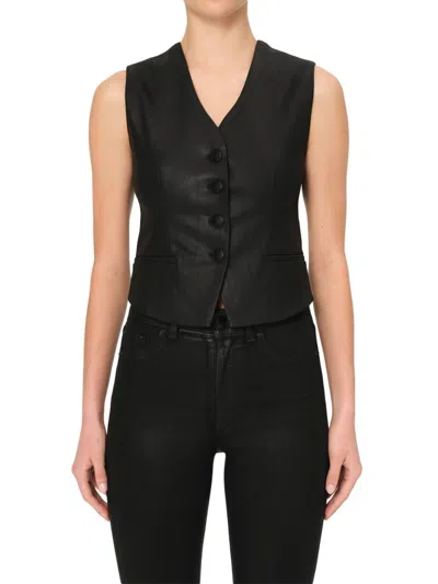 Dl1961 Women's Tailored Coated Vest In Black