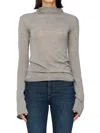 Dl1961 Semisheer Bell Sleeve Turtleneck Top In Gray