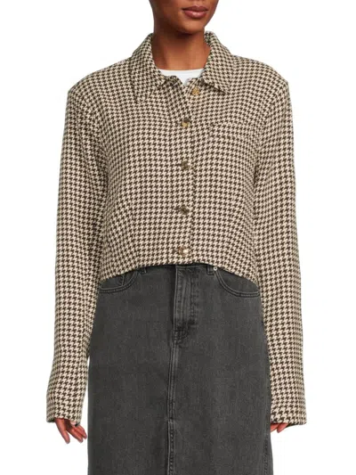 Dl1961 Women's Vika Houndstooth Cotton Jacket In Brown