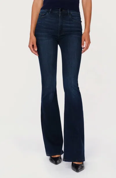 Dl1961 - Women's Bridget Boot Cut High Rise Instasculpt Crop Released Jeans In Dark Indigo In Blue