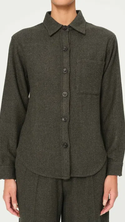 Dl1961 - Women's Denim Ines Shirt In Evergreen In Gray