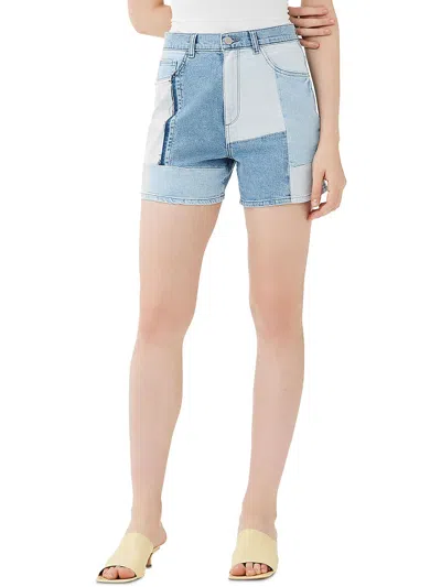 Dl1961 Womens Denim Patchwork Denim Shorts In Blue