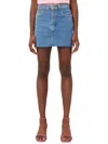 Dl1961 Asra Frayed Hem Denim Skirt In Multi