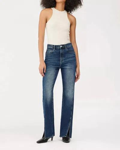 Dl1961 - Women's Emilie Straight Ultra High Rise Jeans In Thundercloud In Blue