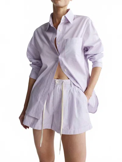 Dl1961 - Women's Faye Oversized Shirt In Lilac Stripe In Black