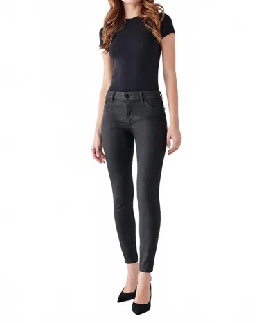 Dl1961 - Women's Florence Mid-rise Instasculpt Ankle Skinny Jeans In Pewter In Black