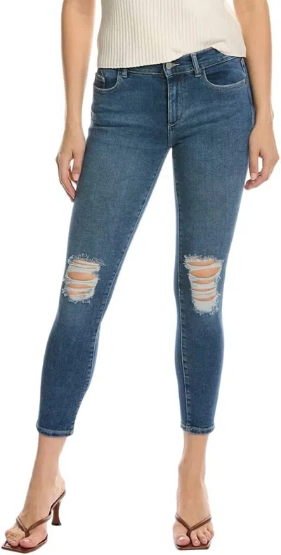 Dl1961 - Women's Florence Skinny Midrise Ankle Jeans In Distressed In Blue