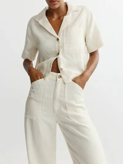 Dl1961 - Women's Hampton Shirt In Flax Linen In White