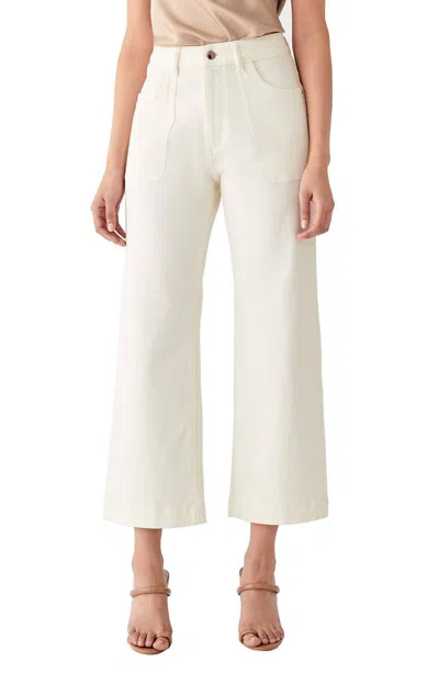 Dl1961 - Women's Hepburn High Rise Wide Leg Jeans In Sutter In White