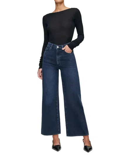 Dl1961 - Women's Hepburn High Rise Wode Leg Denim Jeans In Crater Lake In Blue