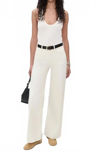 Dl1961 - Women's Hepburn Wide Leg High Rise Jeans - 31" In Eggshell In White