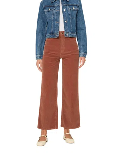 Dl1961 - Women's Hepburn Wide Leg Pants In Terracotta Cord In Brown