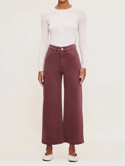 Dl1961 - Women's Hepburn Wide Leg Trouser Jeans In Dried Rose In Burgundy
