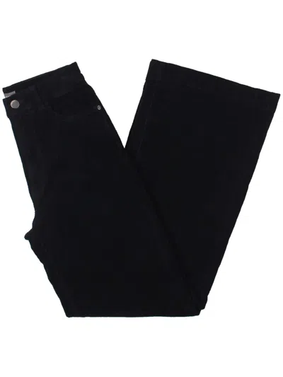 Dl1961 Womens High Rise Corduroy Wide Leg Jeans In Black