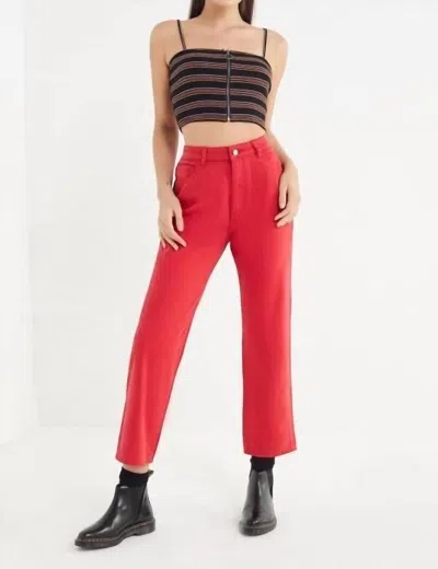 Dl1961 - Women's Jerry High Rise Vintage Straight Fit Jeans In Outlaw Red