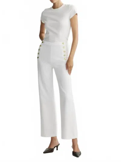 Dl1961 - Women's Karmine Refined Wide Leg High Rise Ab Jeans In White Sailor