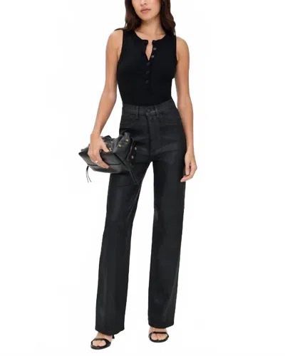 Dl1961 - Women's Karmine Refined Wide Leg Straight Jeans In Black Coated