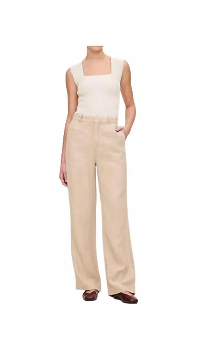 Dl1961 - Women's Mabel Straight High Rise Trousers In Almond Linen In Neutral