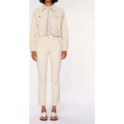 Dl1961 - Women's Mara Straight Mid Rise Instasculpt Ankle Jeans In Ecru In White