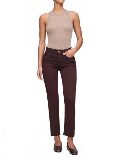 Dl1961 - Women's Mara Straight Mid Rise Instasculpt Ankle Jeans In Fig In Burgundy