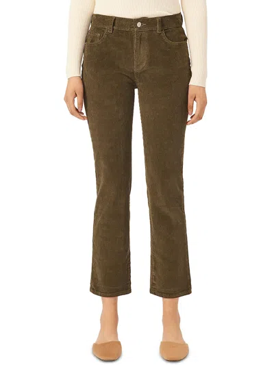 Dl1961 Womens Mid-rise Cropped Flared Jeans In Green