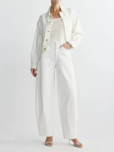 Dl1961 - Women's Miro Barrel High Rise Jeans In White Foundry In Multi