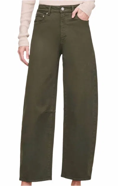Dl1961 - Women's Miro High Rise Barrel Leg Ankle Jeans In Trellis In Green