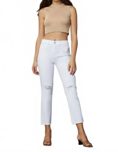 Dl1961 - Women's Patti Straight High Rise Ankle Jean In White Distressed In Brown