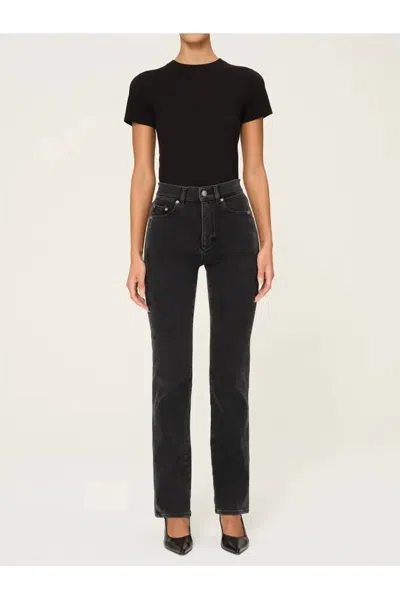 Dl1961 - Women's Patti Straight High Rise Jeans In Eclipse Paneled In Black