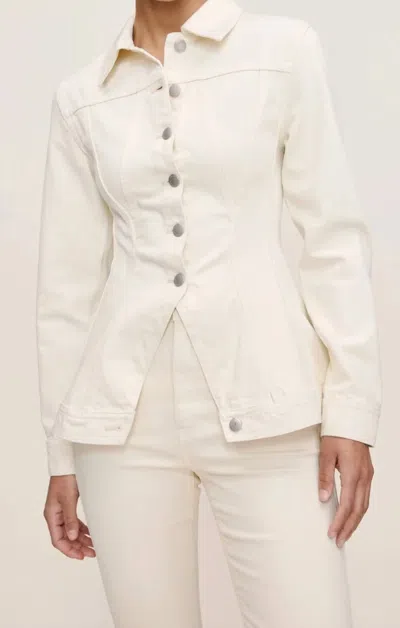 Dl1961 - Women's Peplum Denim Jacket In Ecru In Neutral