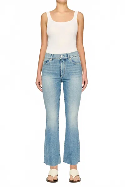 Dl1961 - Women's Karmine Refined Wide Leg High Rise Jeans In Summer Days In Blue