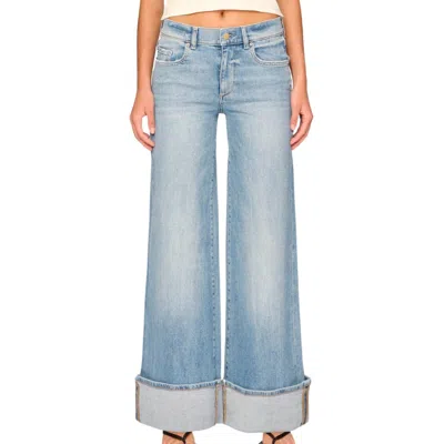 Dl1961 - Women's Women's Hepburn Wide Leg Low Rise Jeans In Ravello Cuffed In Multi