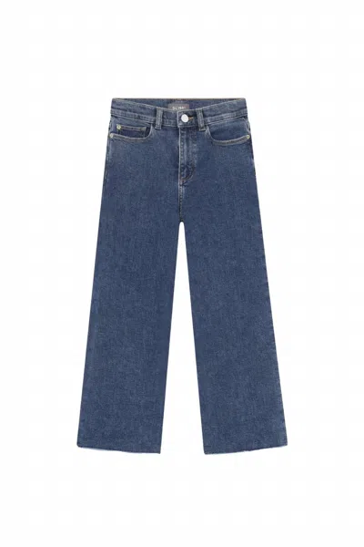 Dl1961 - Women's Women's Lily Wide Leg Jean With Raw Hem In Adam In Blue