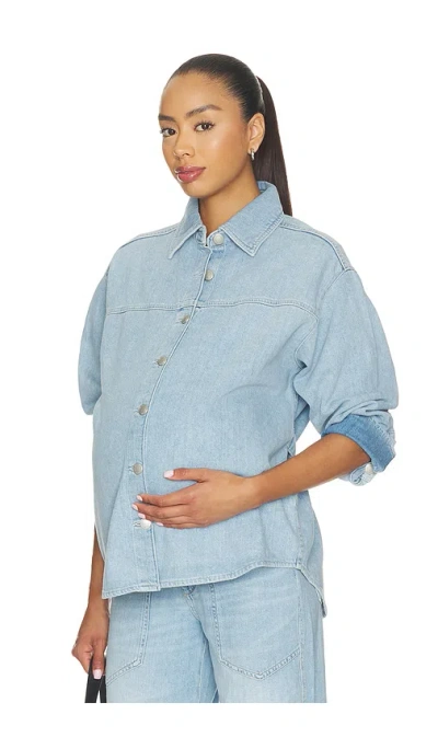 Dl1961 X Bumpsuit Addison Maternity Overshirt In Blue