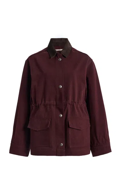 Dl1961 X Olympia Of Greece Exclusive Cinched Denim Barn Jacket In Red