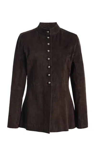 Dl1961 X Olympia Of Greece Exclusive Maria Suede Jacket In Brown